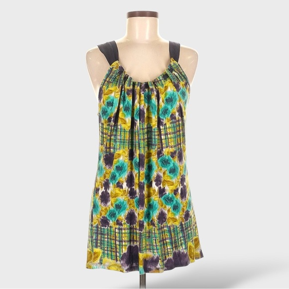 Anthropologie Deletta Tunic Top Women’s Medium Multicolor Floral Silk Straps - Picture 11 of 11